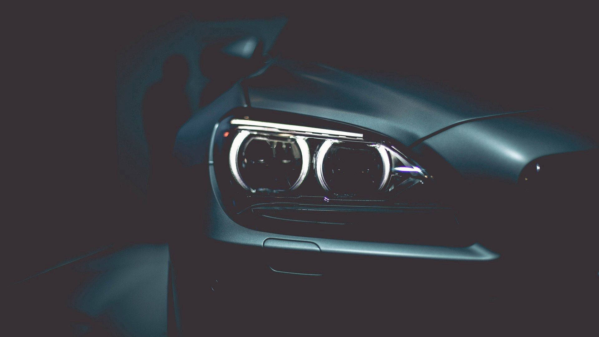 Black Bmw Headlights Close Up Wallpaper