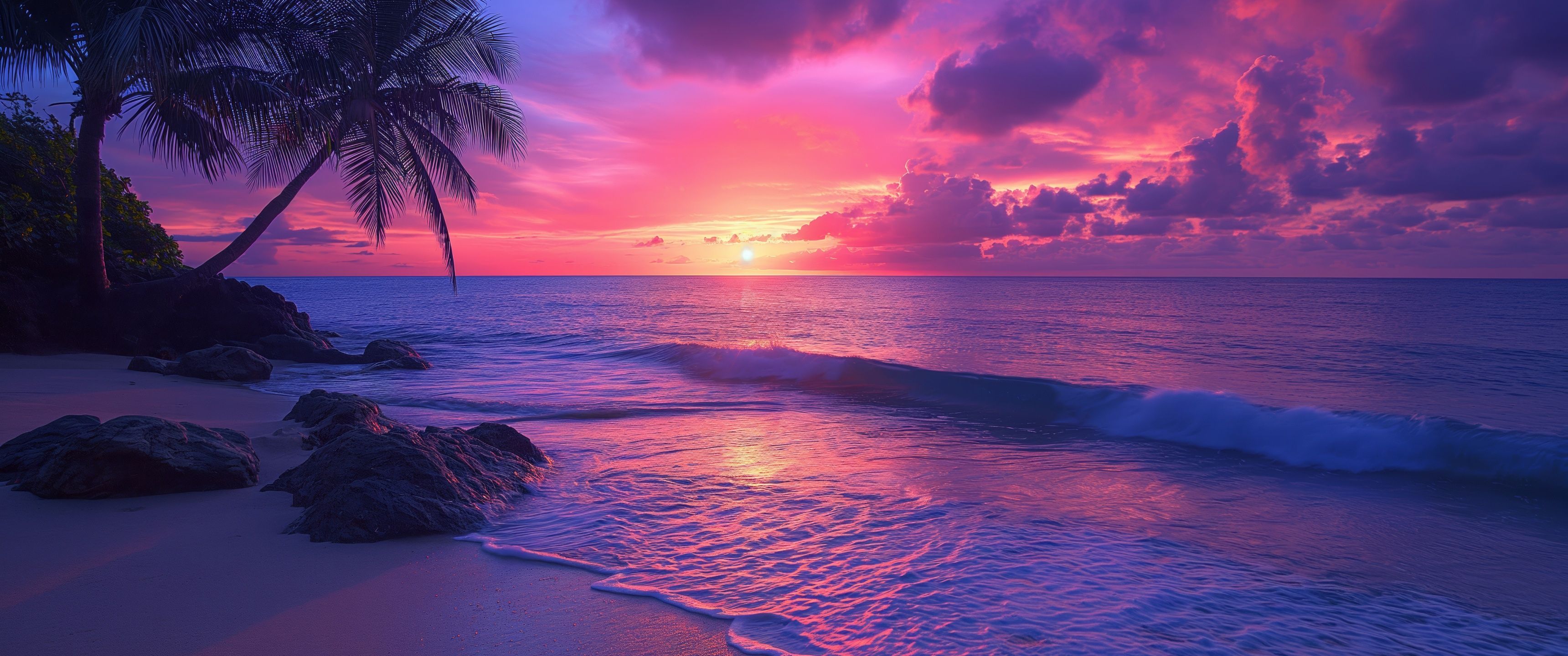 Tropical beach Wallpaper 4K, Aesthetic