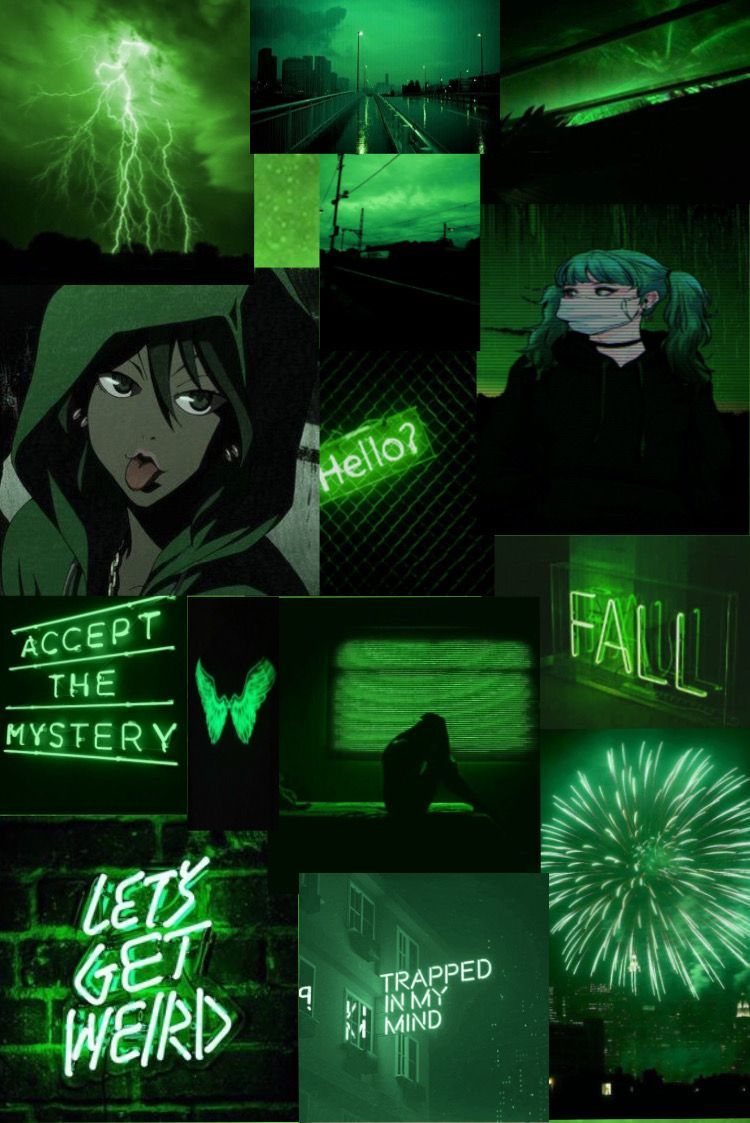 Green aesthetic collage