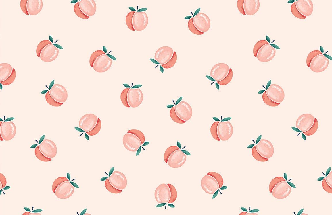 Peach Pattern Pastel Pink Mural