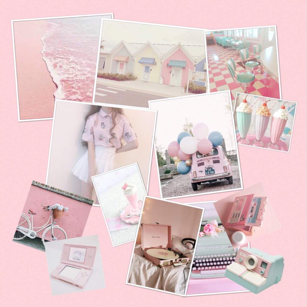 Retro Pastel Pink Aesthetic Collage