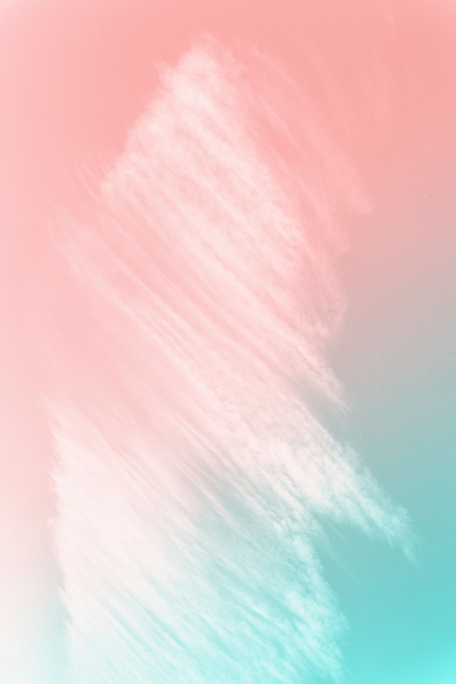 Soft pink, turquoise, light pink