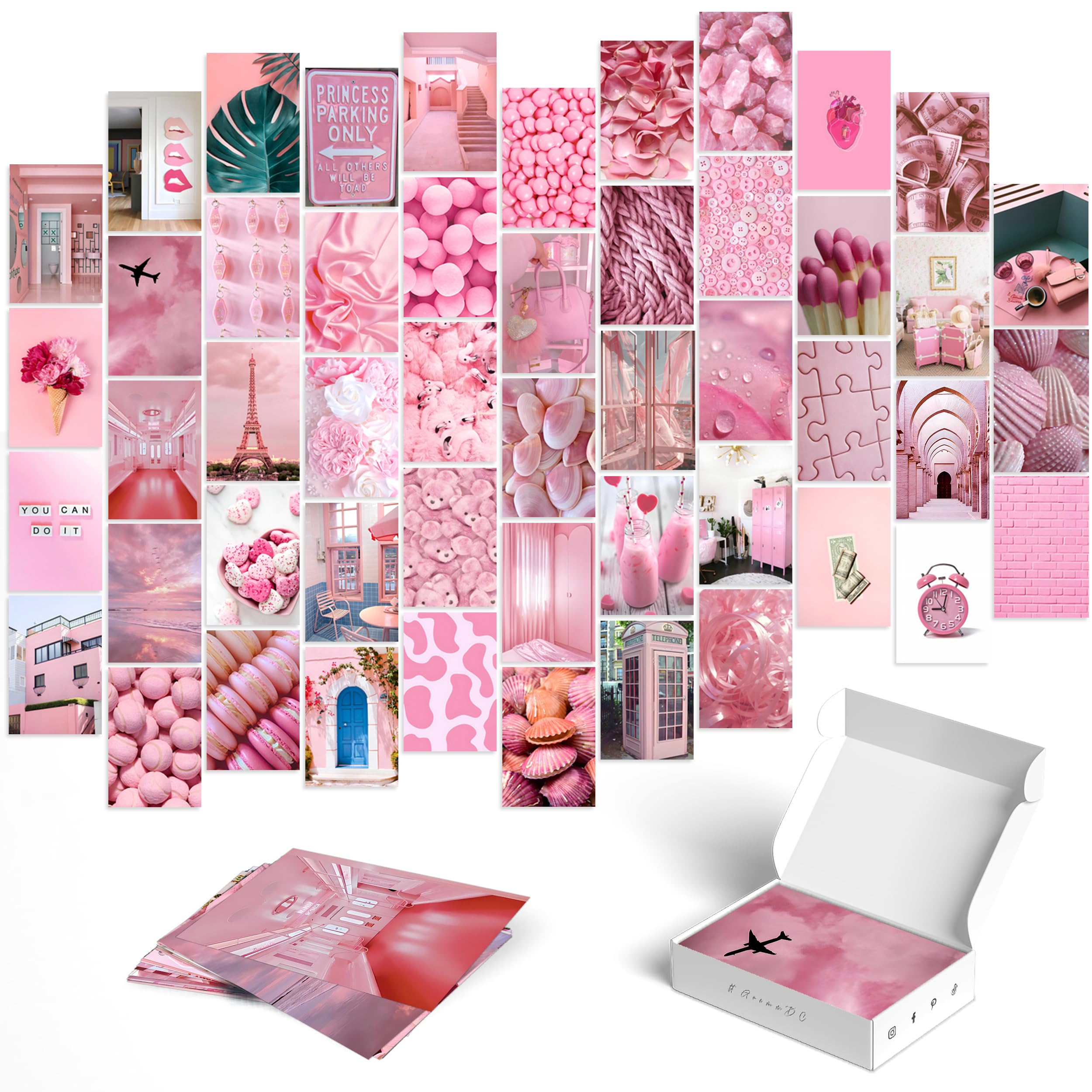 Y2K BOO Pink Aesthetic Wall Collage Kit