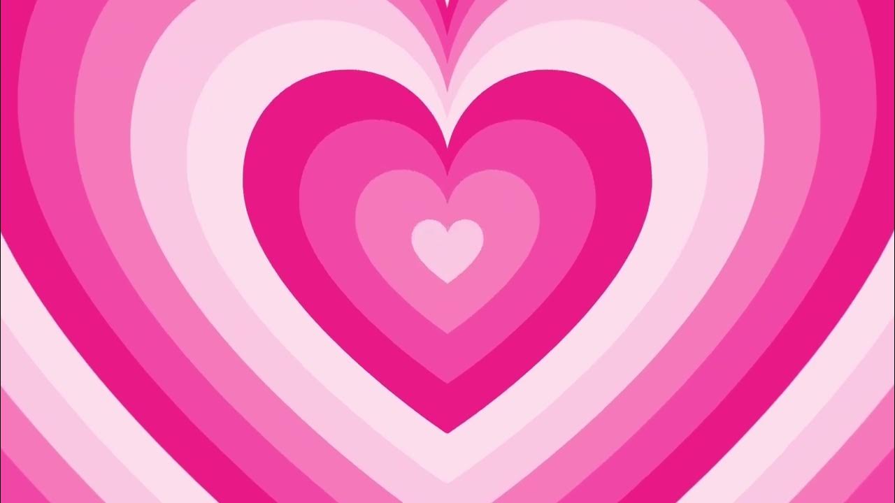 Pink Heart Background Screensaver Loop