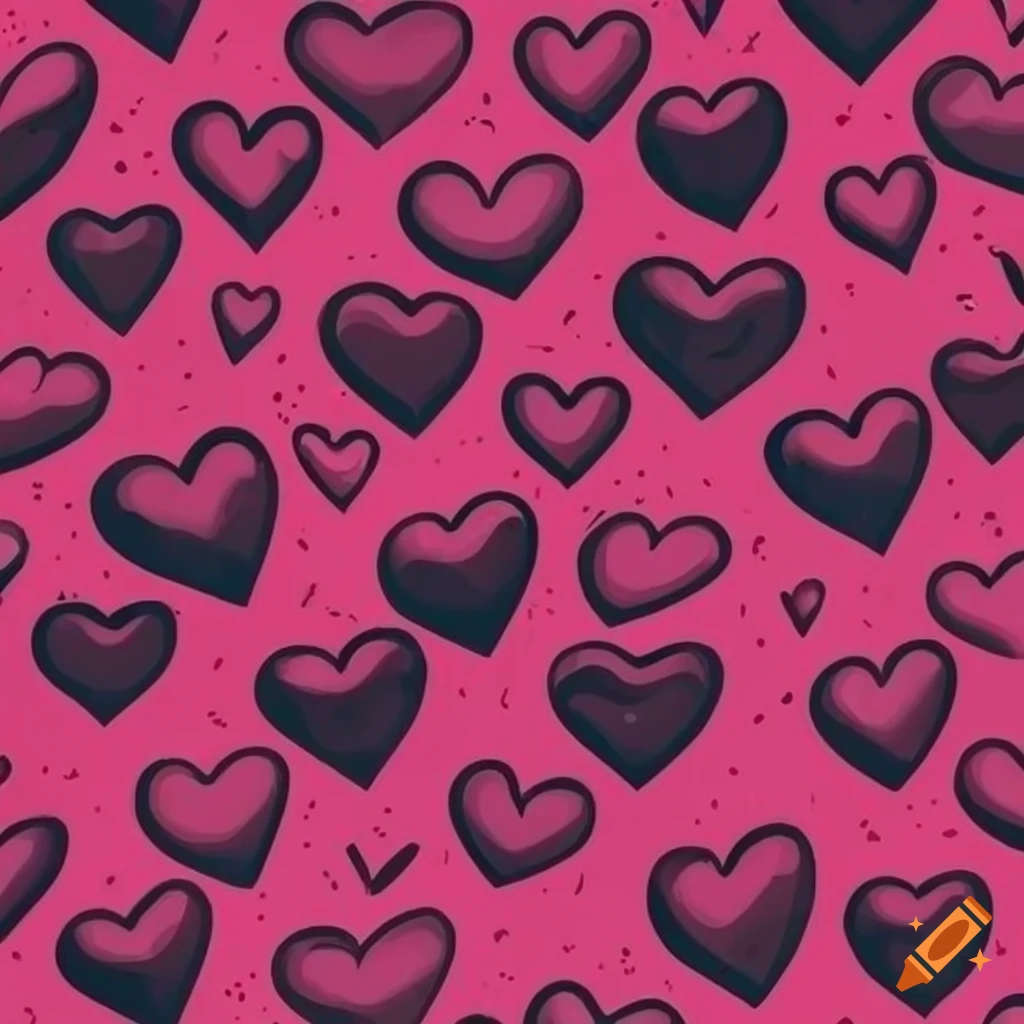 Seamless monochrome many pink heart