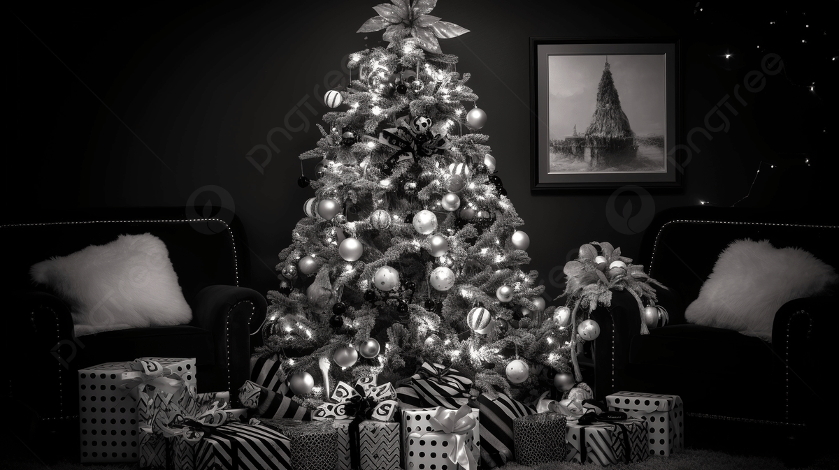 Black And White Christmas Tree With