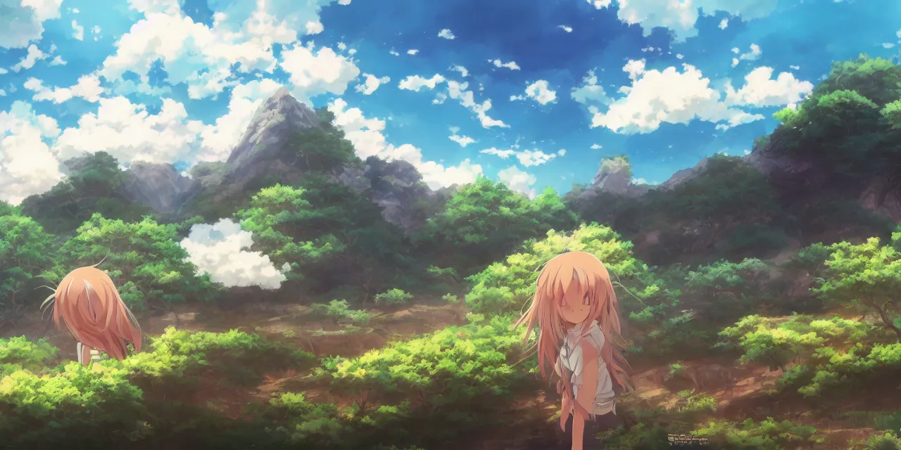 an anime wallpaper, landscape, studio