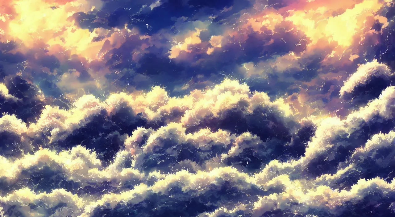 anime landscape wallpaper, rough waves