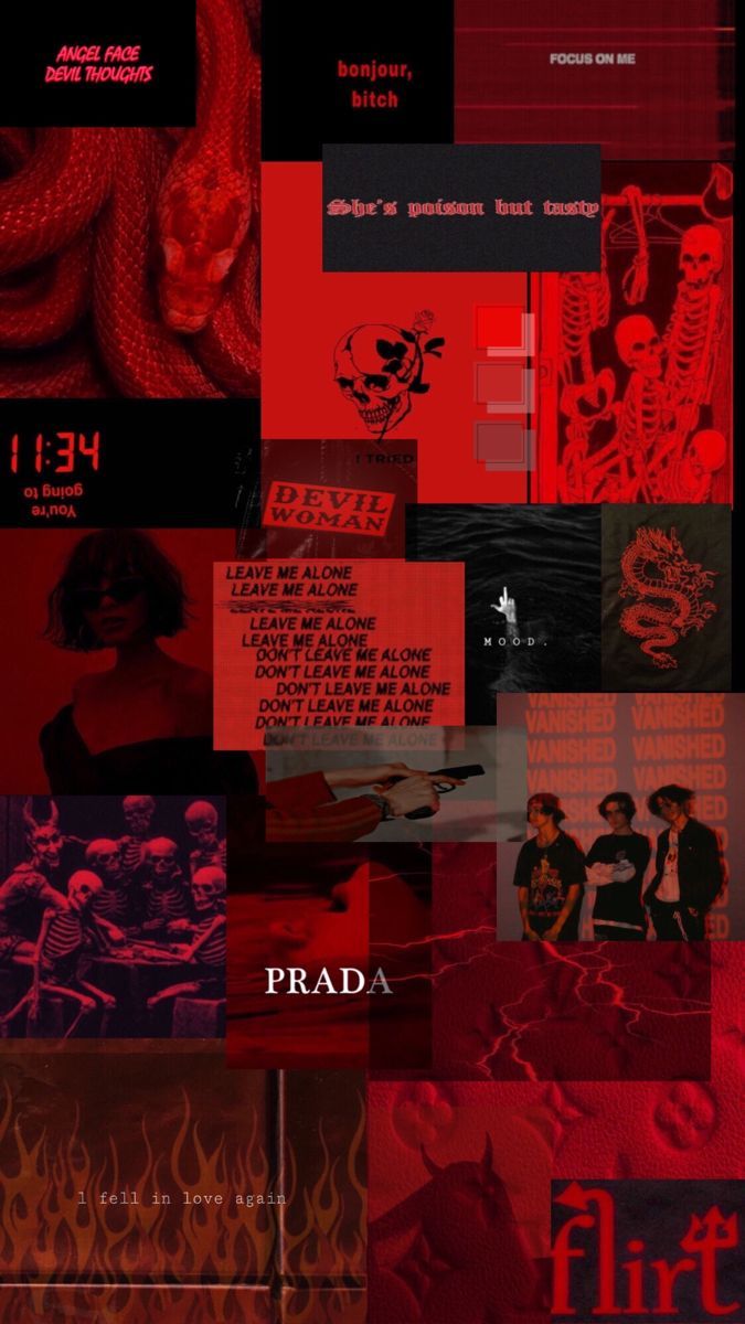 Red aesthetic background with Prada logo and other images - Dark red, iPhone red, red