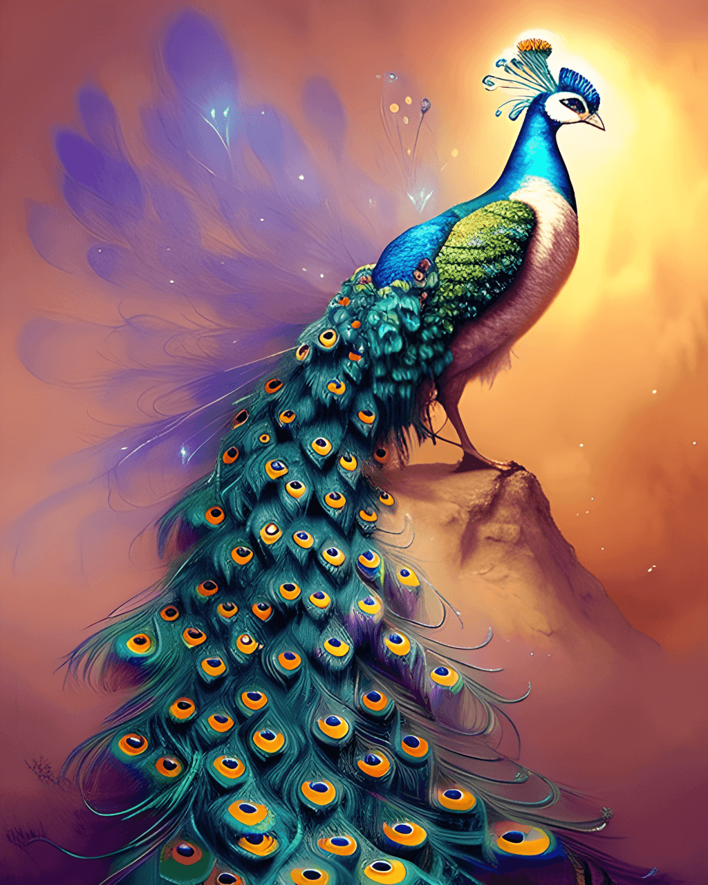 Gorgeous Glowing Peacock · Creative Fabrica