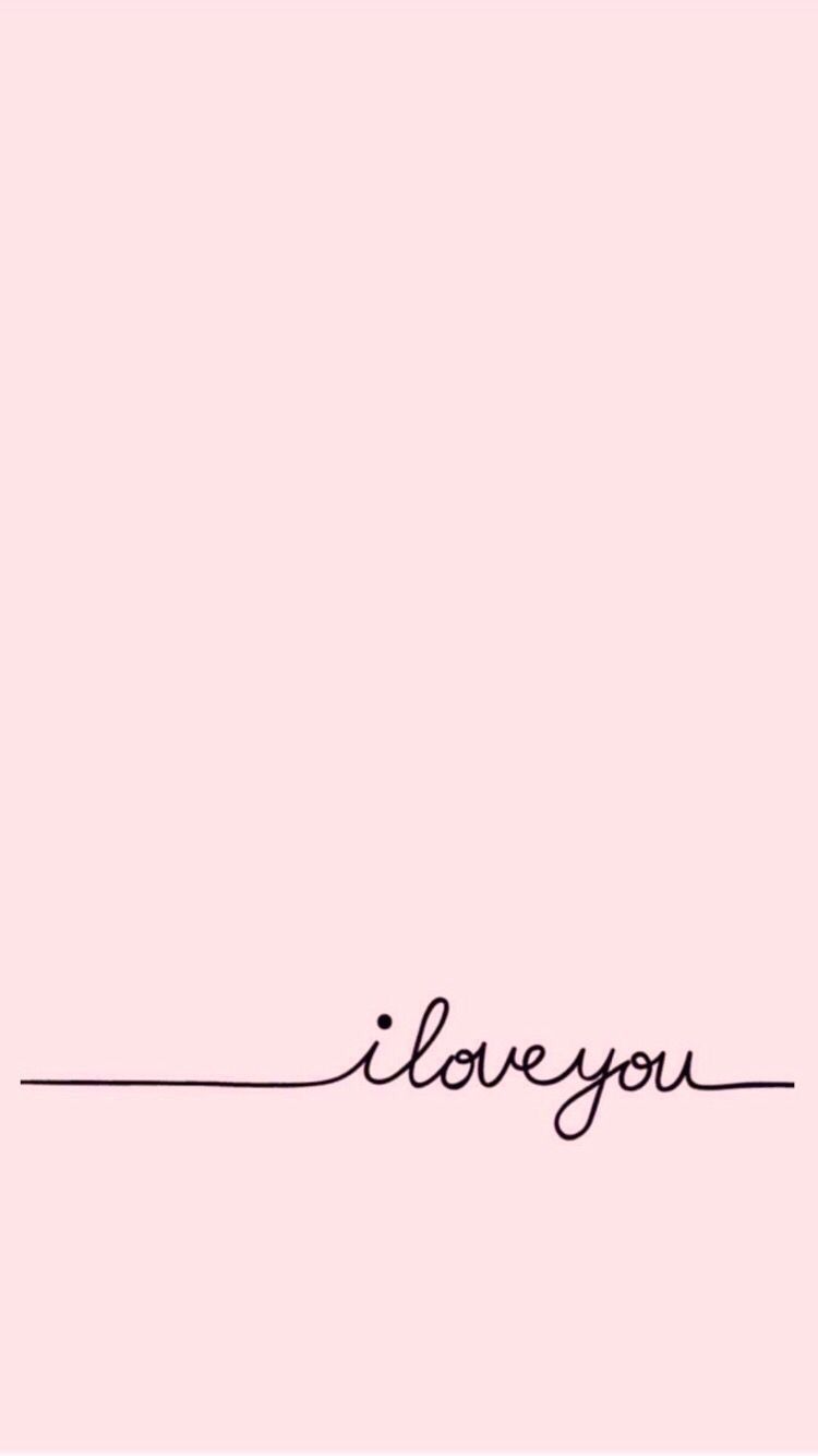 A hand written i love you on pink background - Love