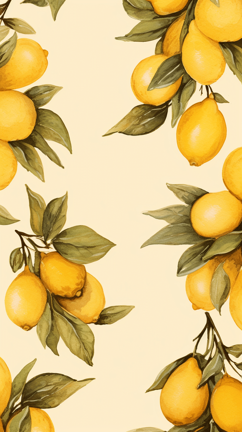 Beige Background On Lemon Border