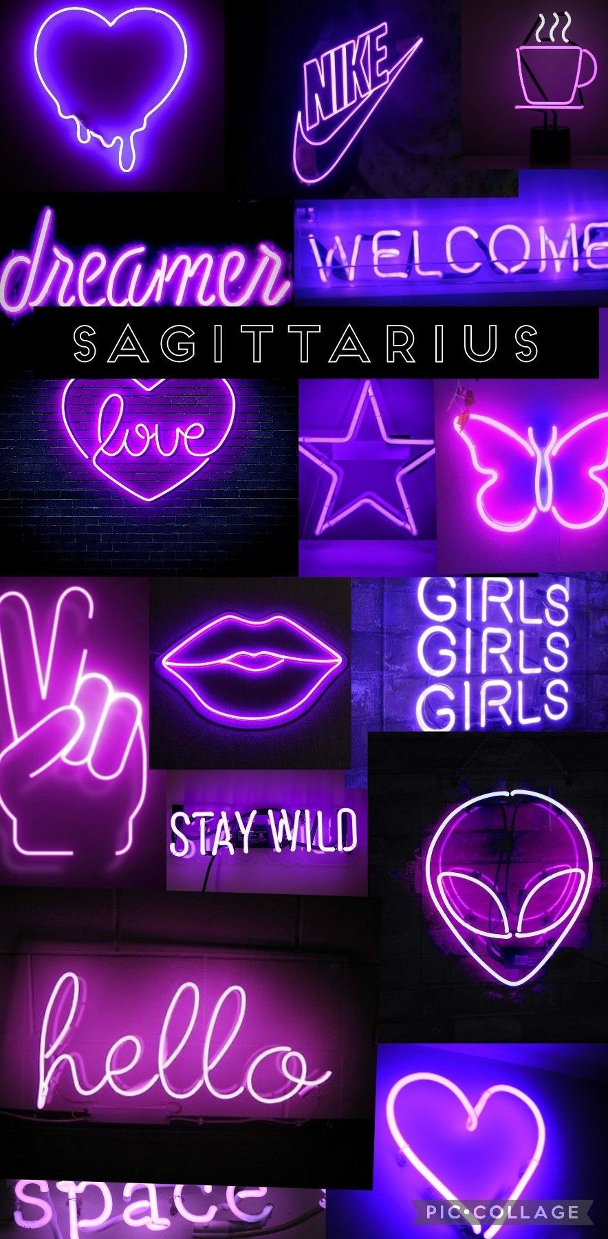 Aesthetic Sagittarius Neon Wallpaper