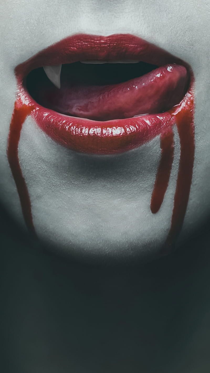 blood, lips, red, HD wallpaper