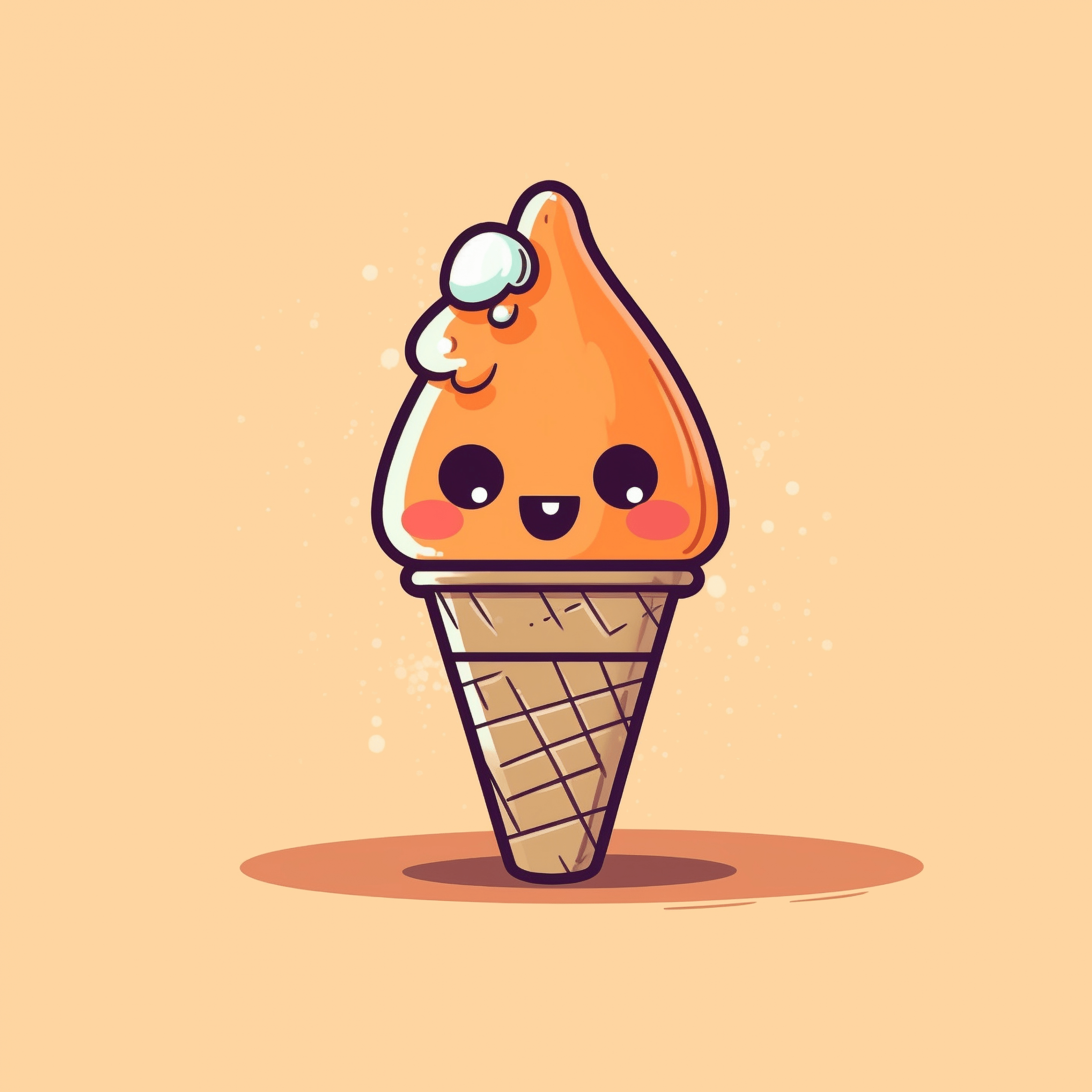 Kawaii ice cream Wallpaper 4K, Cute