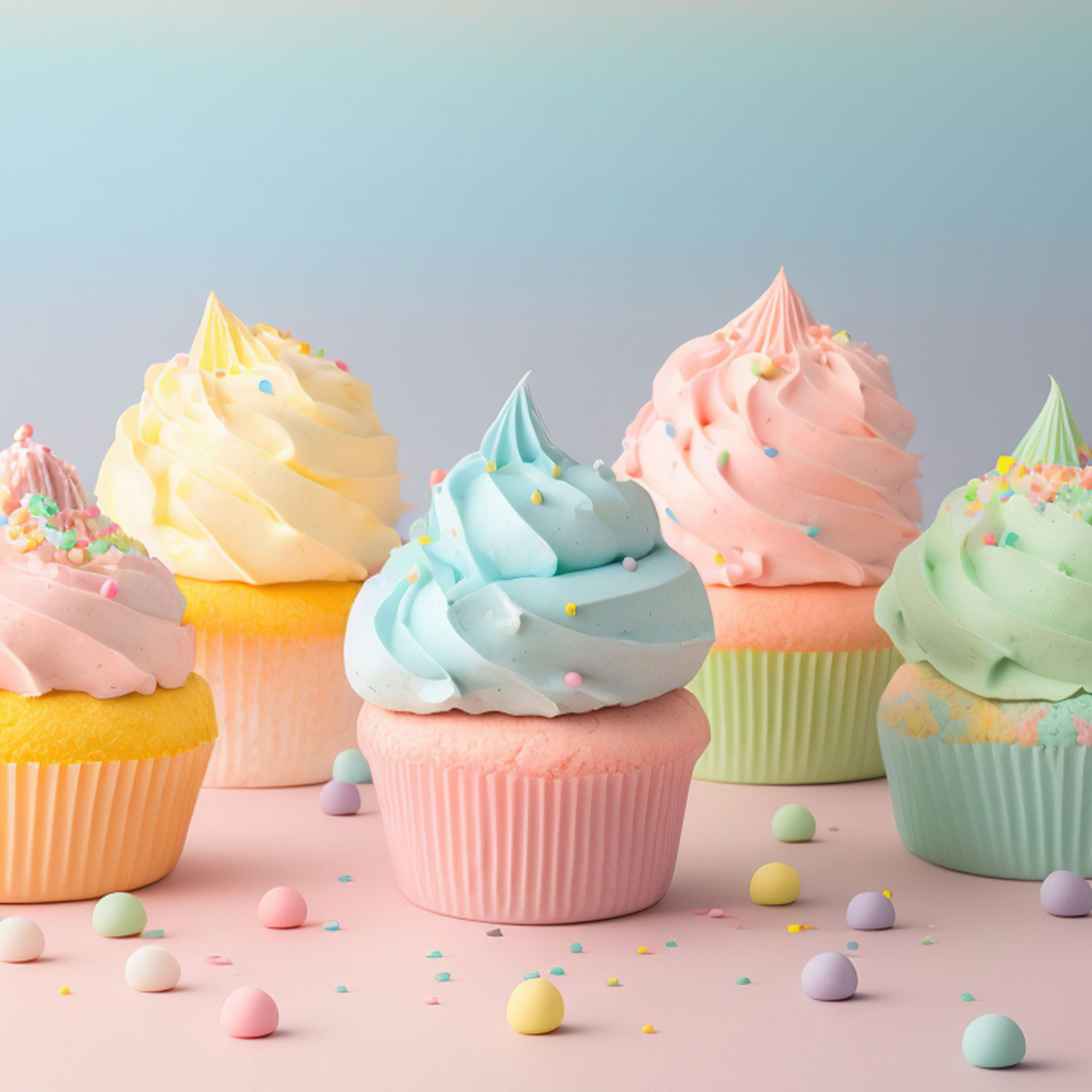 Colorful Ice cream Cupcakes 4K Wallpaper