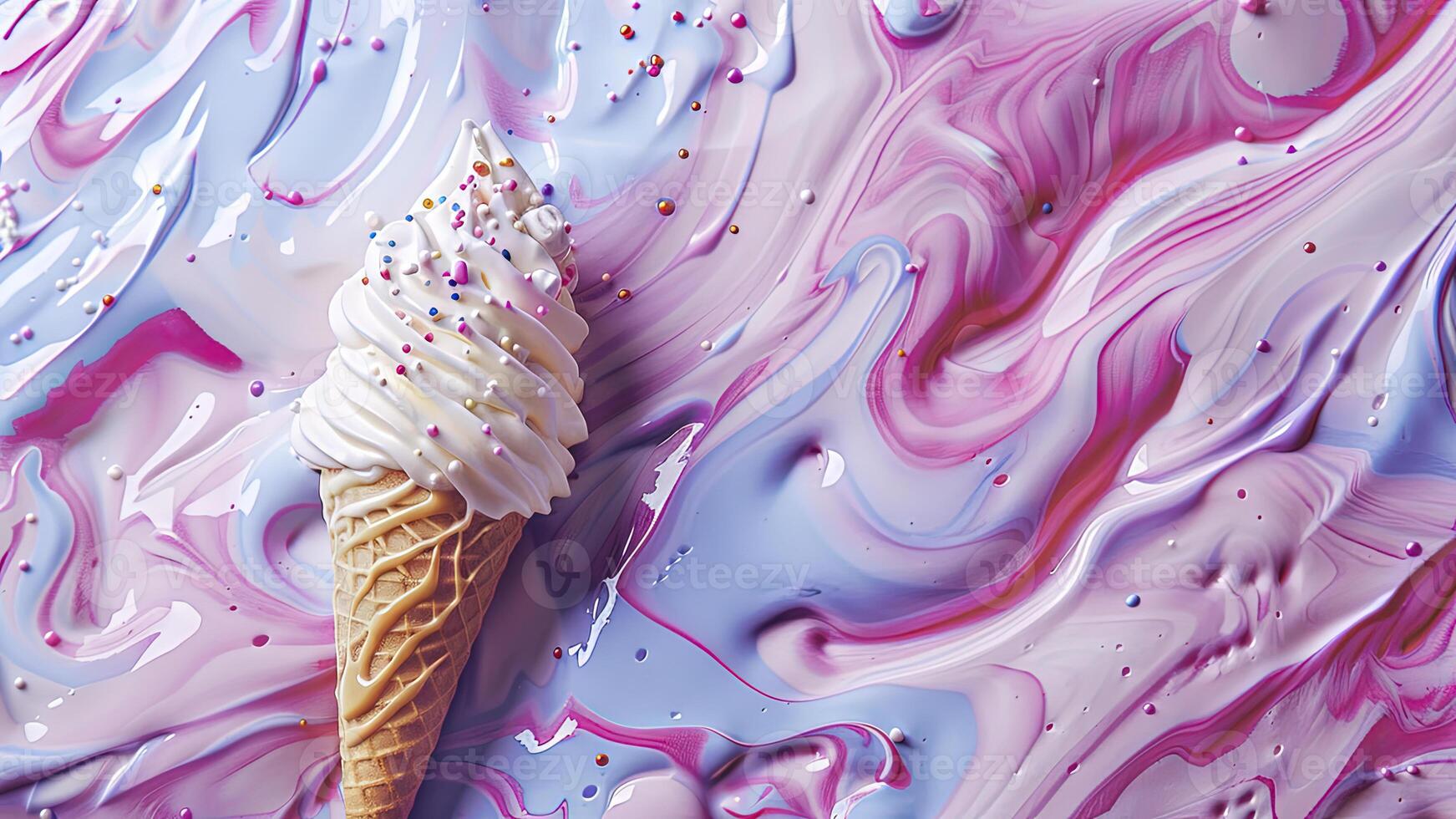 delicious ice cream on cool background