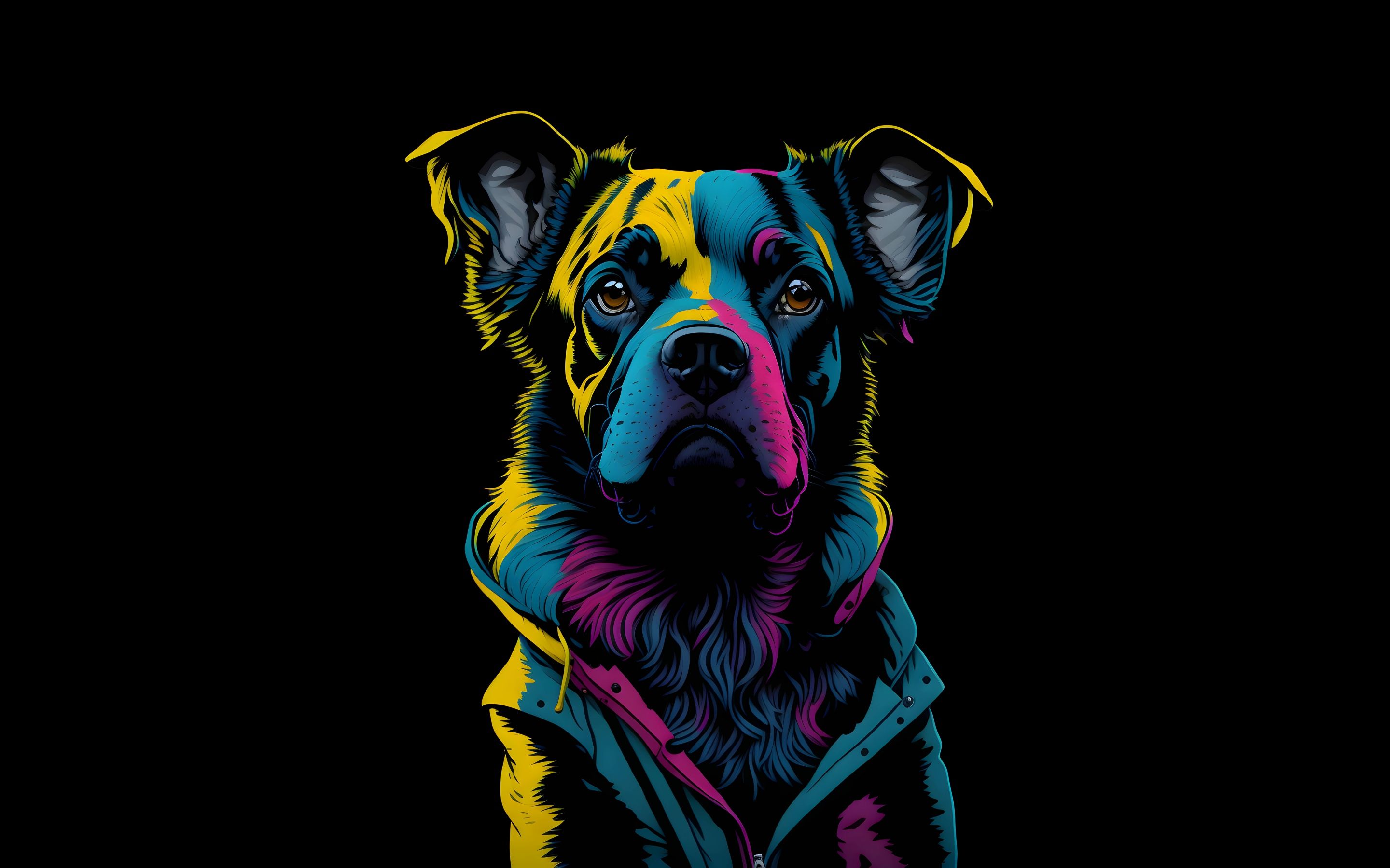 Dog Wallpaper 4K, Digital Art, AMOLED, 10K