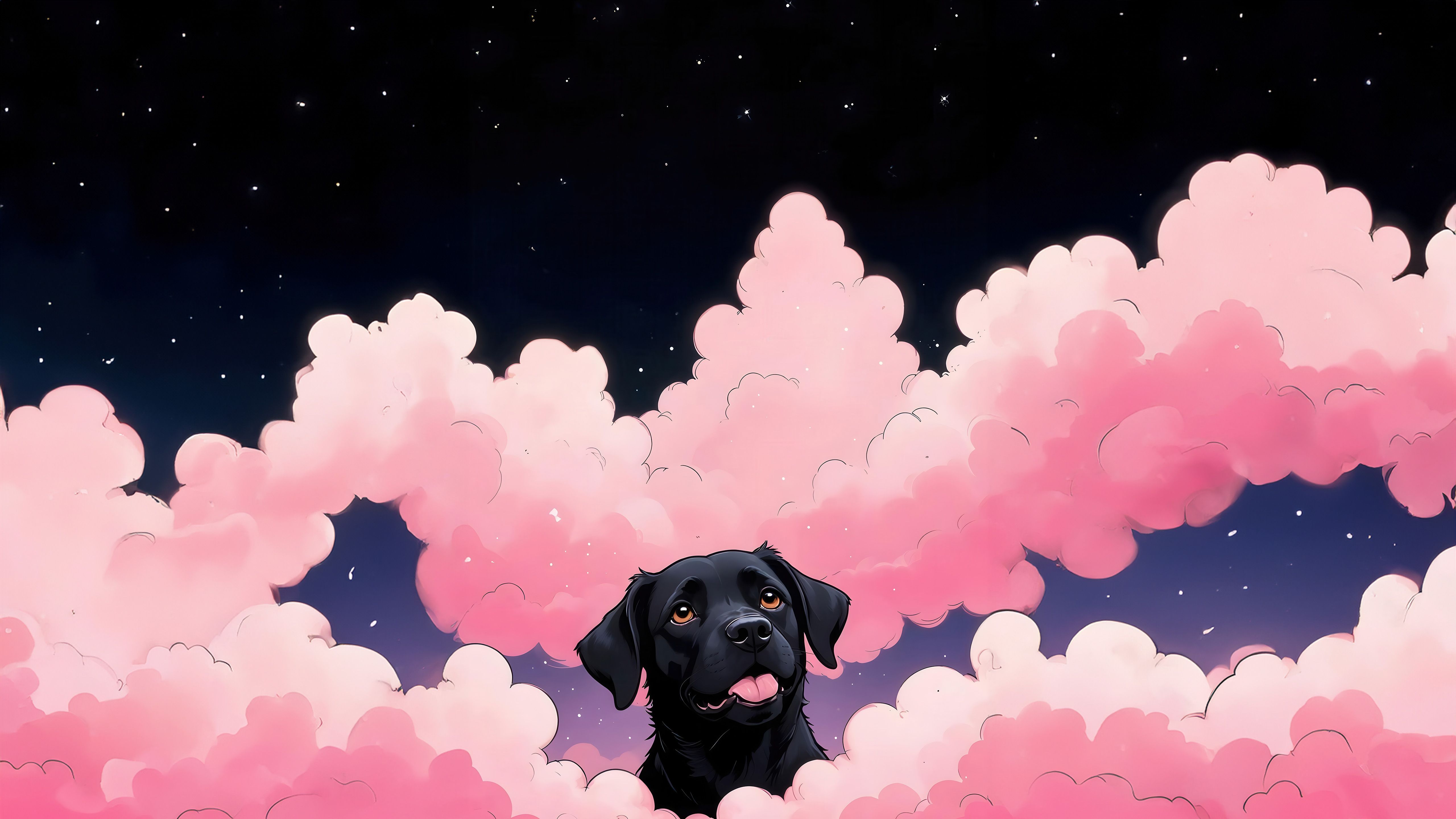 Dog In Pink World Wallpaper, HD Artist