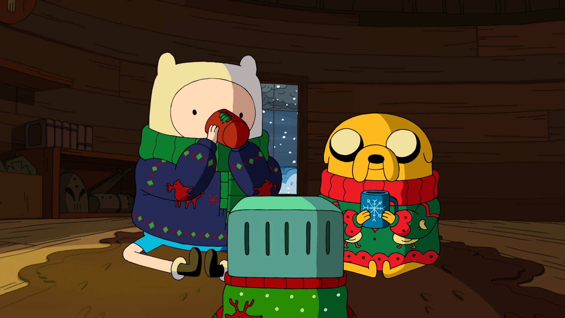 Finn and Jake Cozy Moments HD Wallpaper