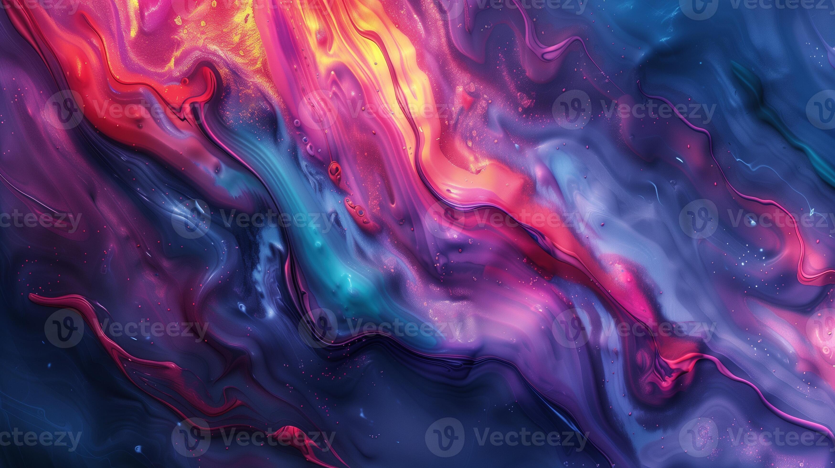 Paint fluid vibrant patterns in cosmic