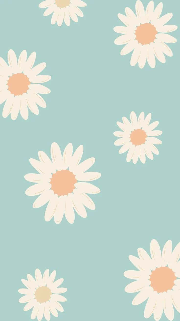 Download Preppy Daisy Pattern Wallpaper