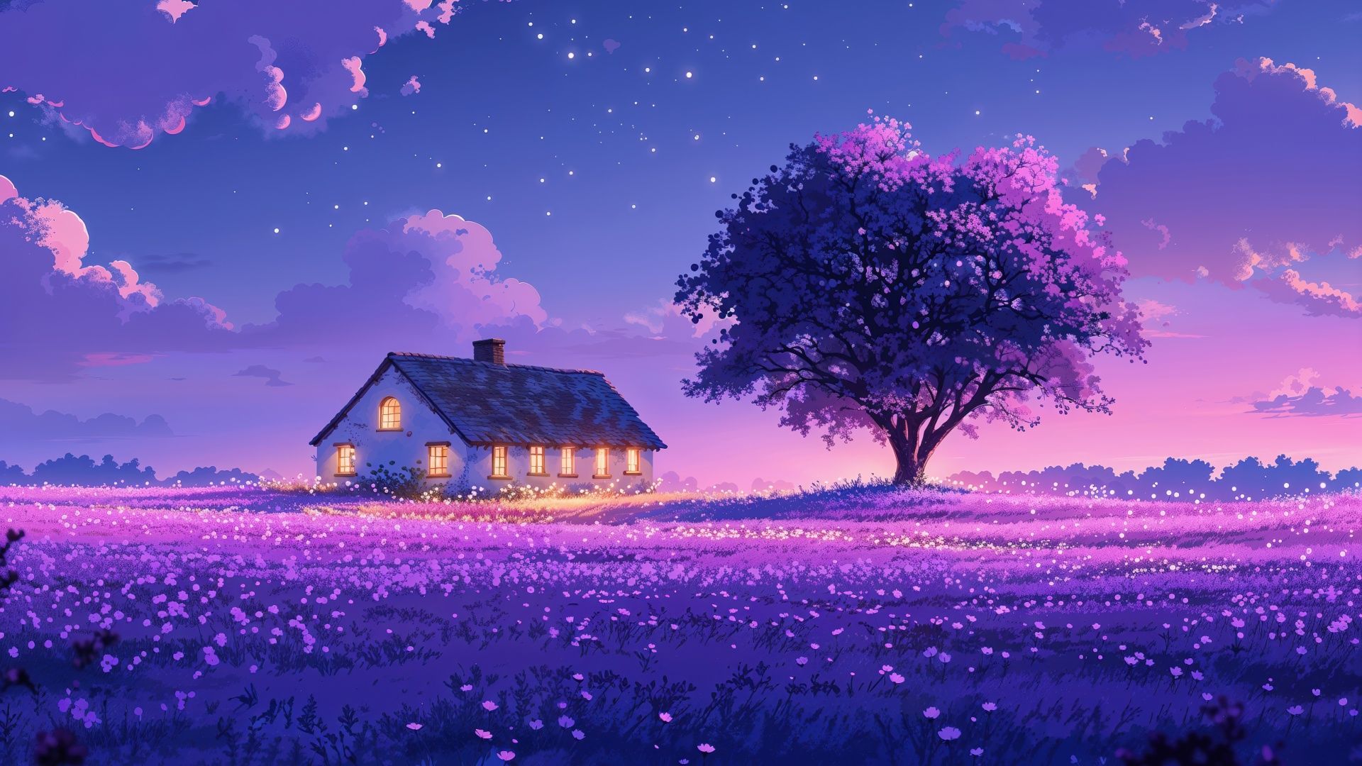 Purple aesthetic Wallpaper 4K, Scenery