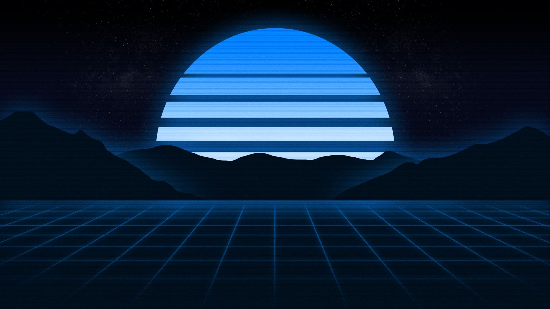 Blue aesthetic Wallpaper 4K, RetroWave