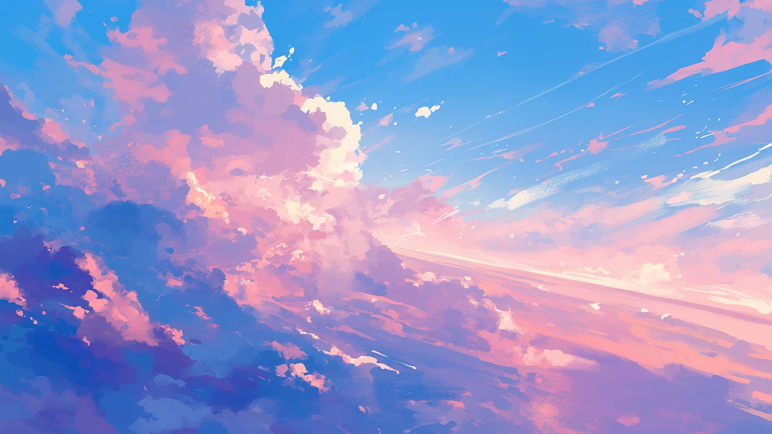 Pink Aesthetic Clouds Desktop Wallpaper