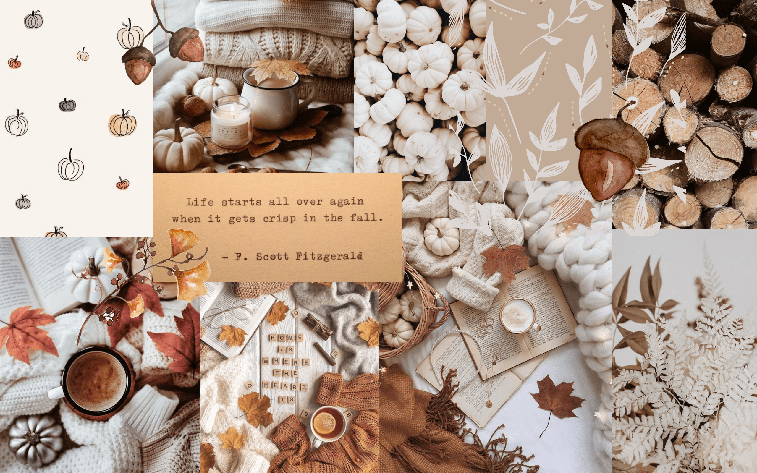 autumn tan aesthetic wallpaper