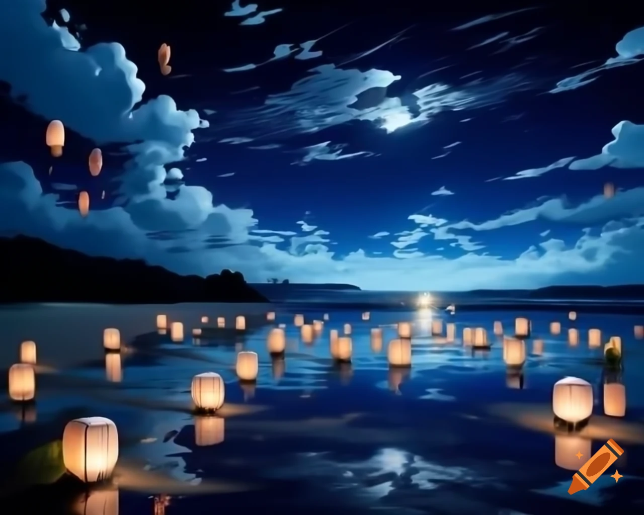 japanese floating lanterns