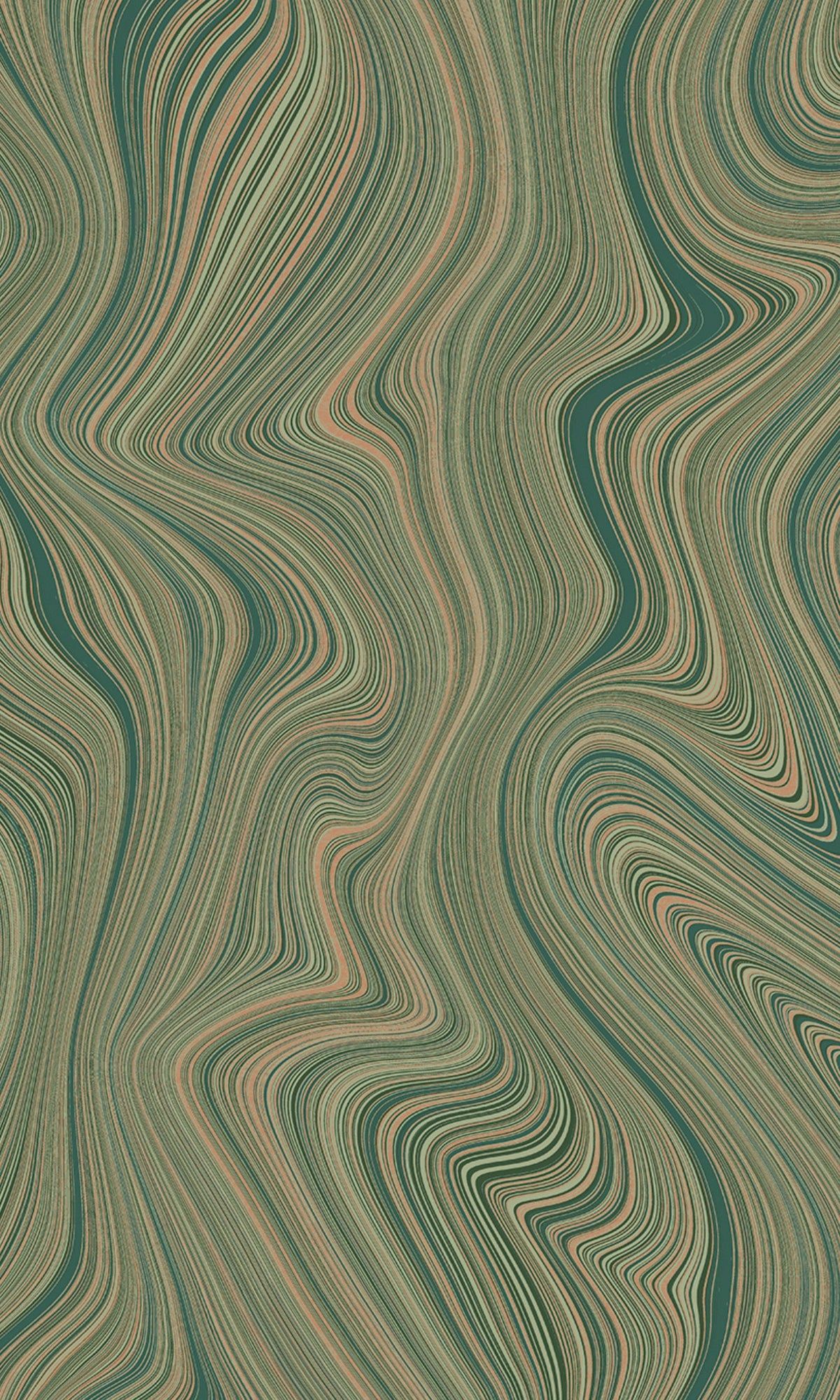 Green Abstract Geometric Curve Lines