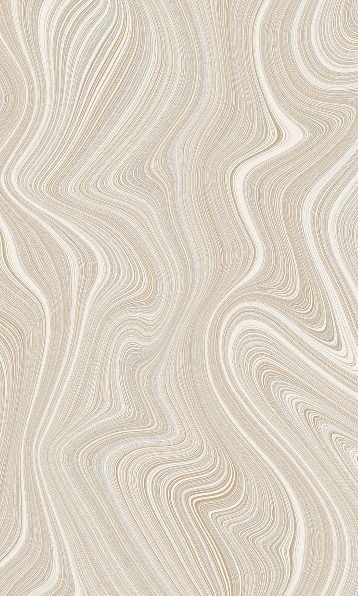 Ecru Beige Abstract Geometric Curve