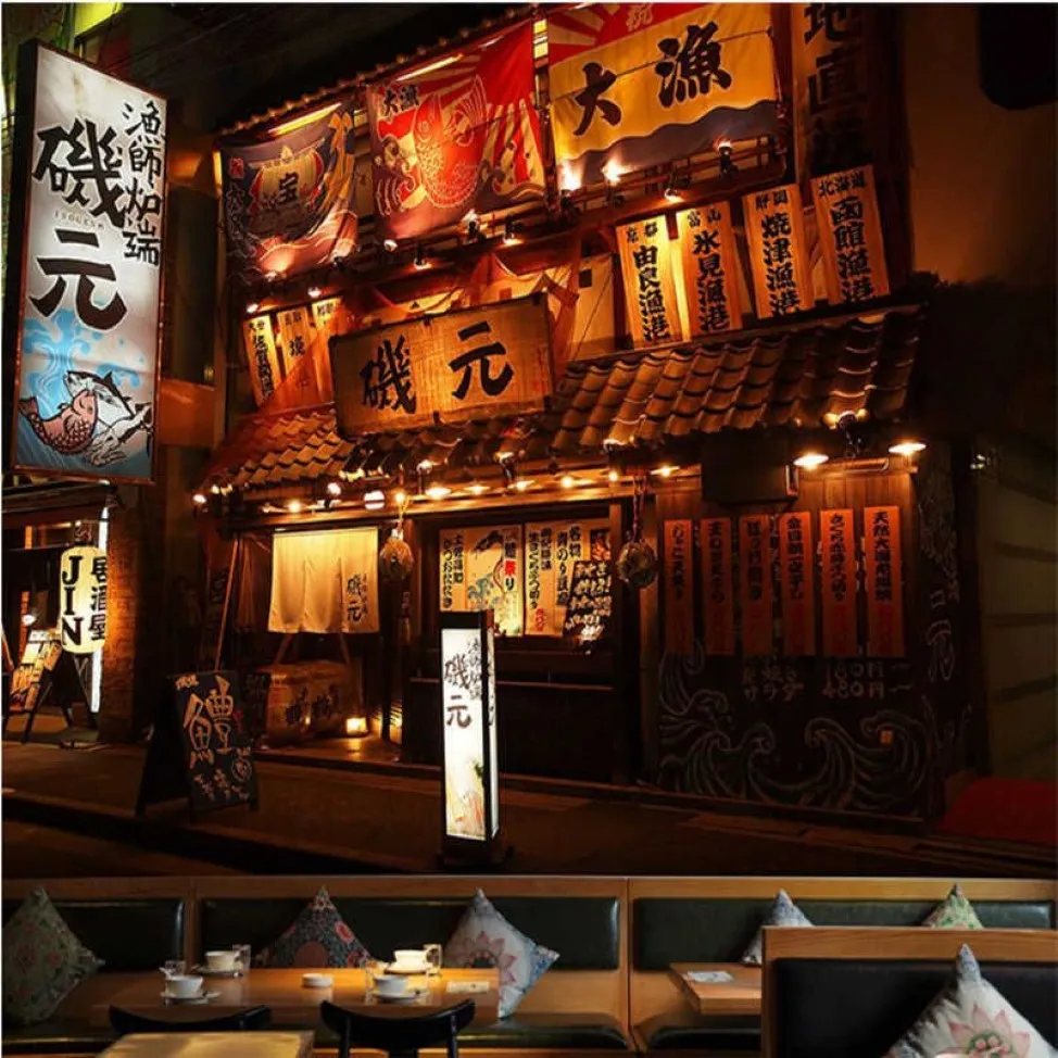 Japanese Cuisine Retro Wallpaper 3D