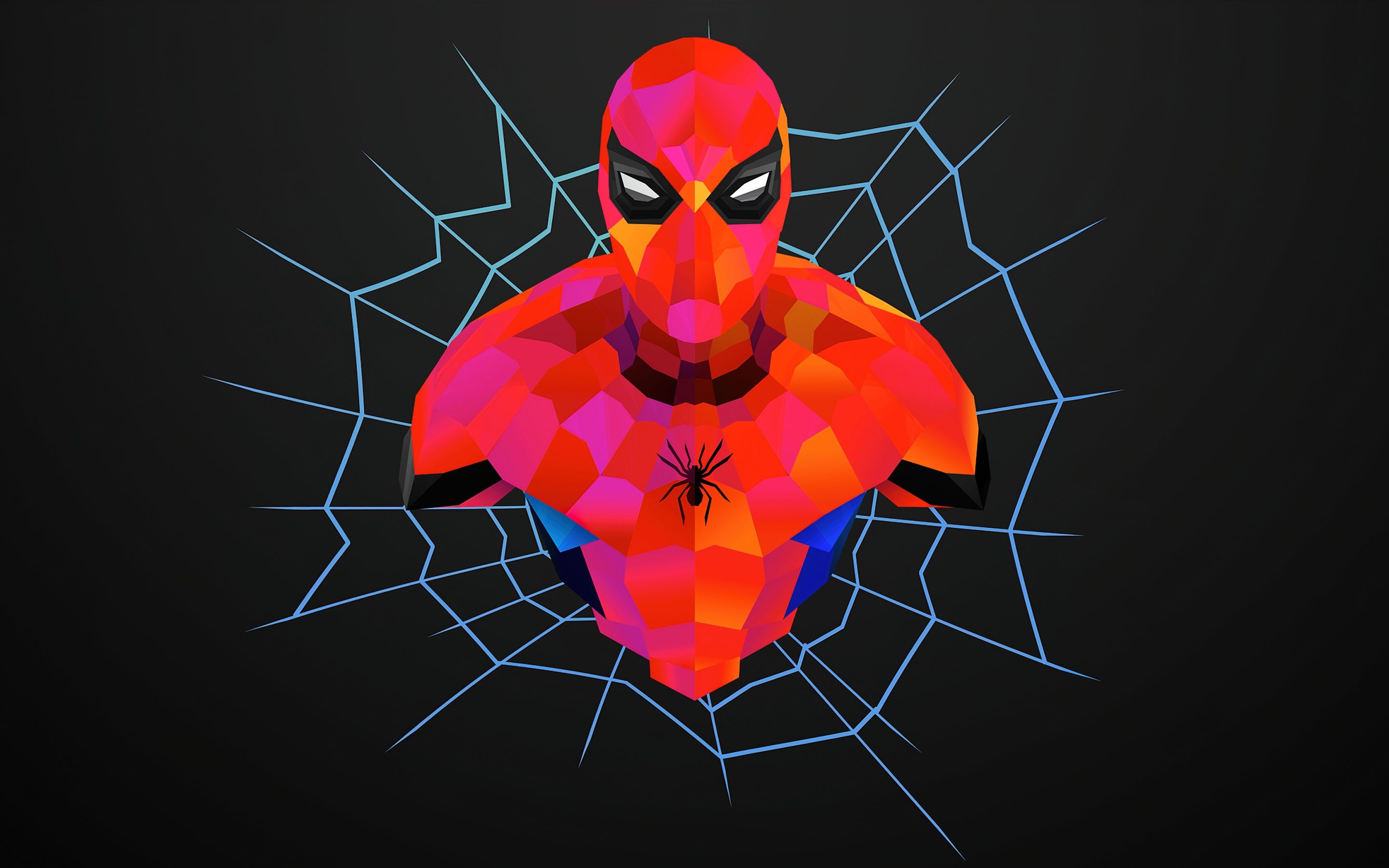 Wallpaper 4K, Low poly, Marvel Superheroes