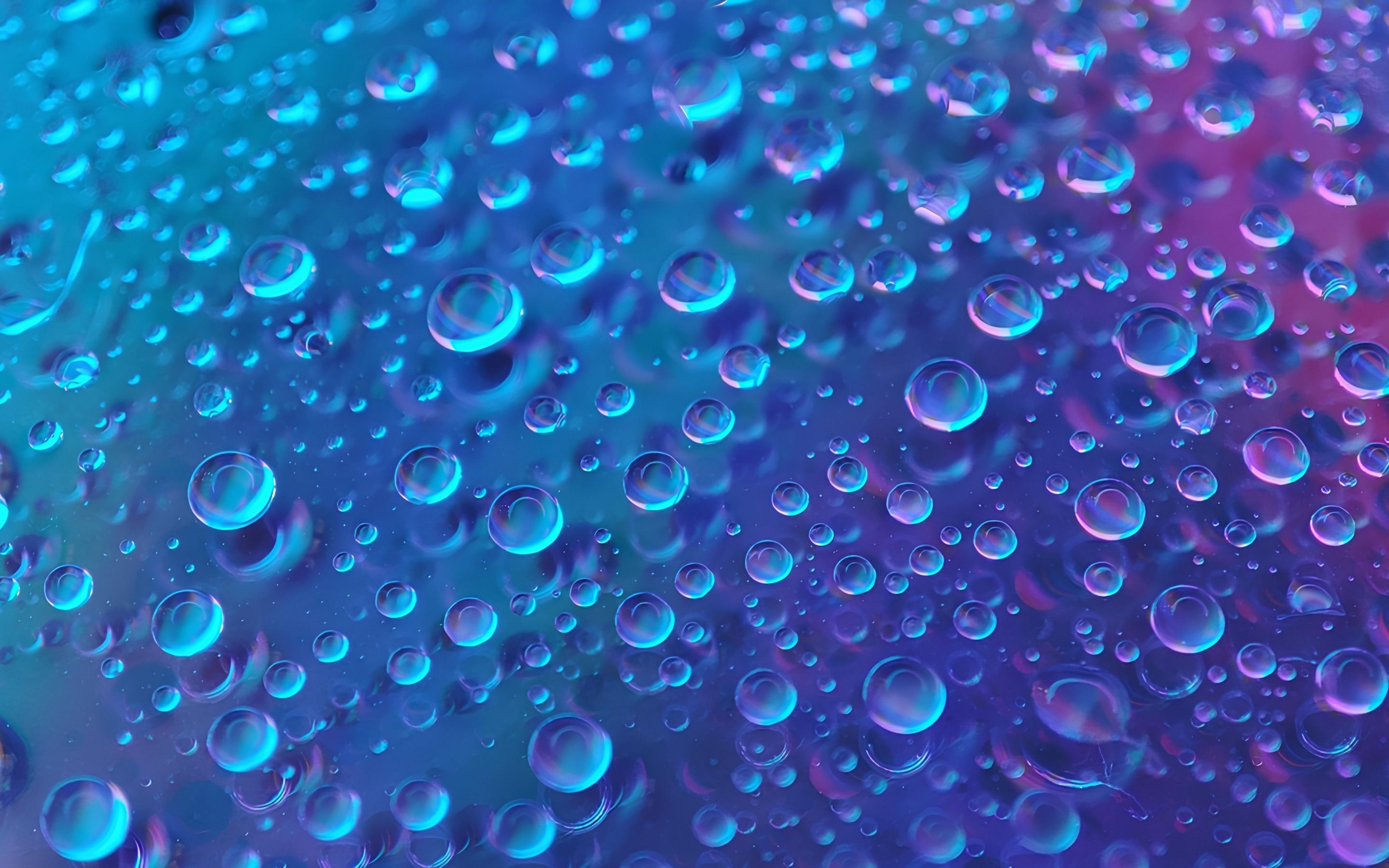 Water droplets Wallpaper 4K, Blue aesthetic