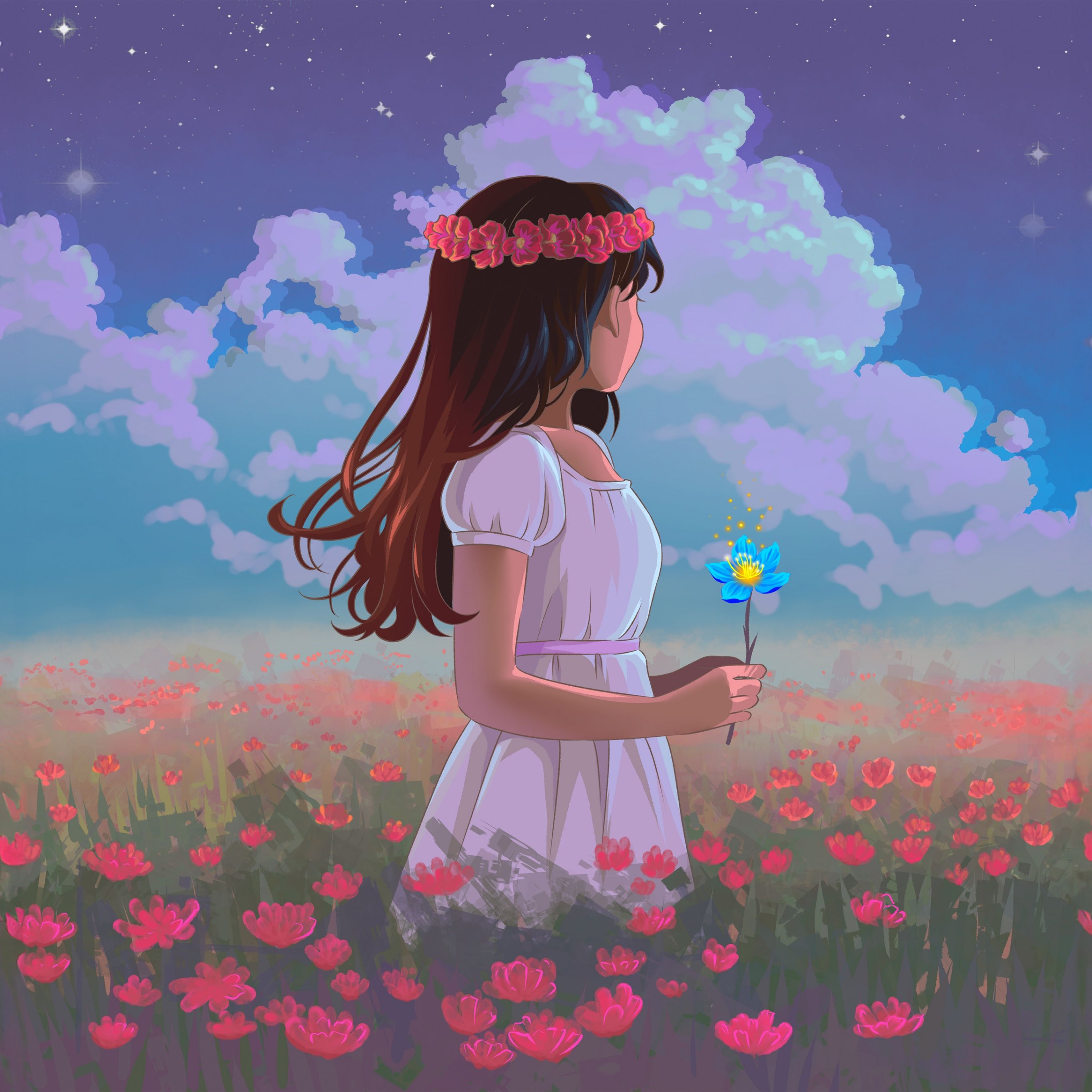 Lofi girl Wallpaper 4K, Spring, Surreal