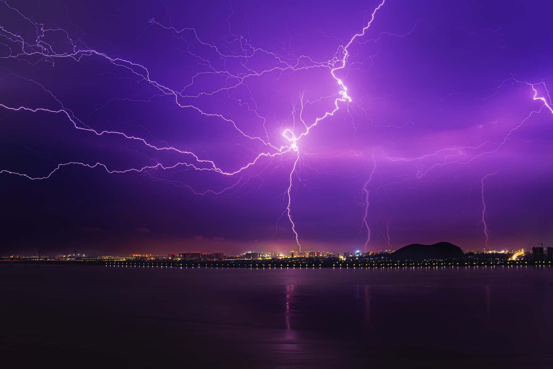 Purple Lightning Wallpaper