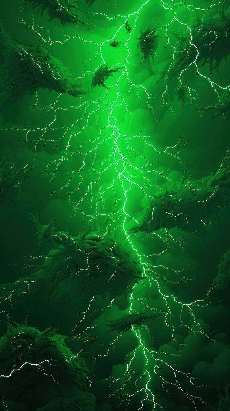 Green Lightning Image. Free Photo