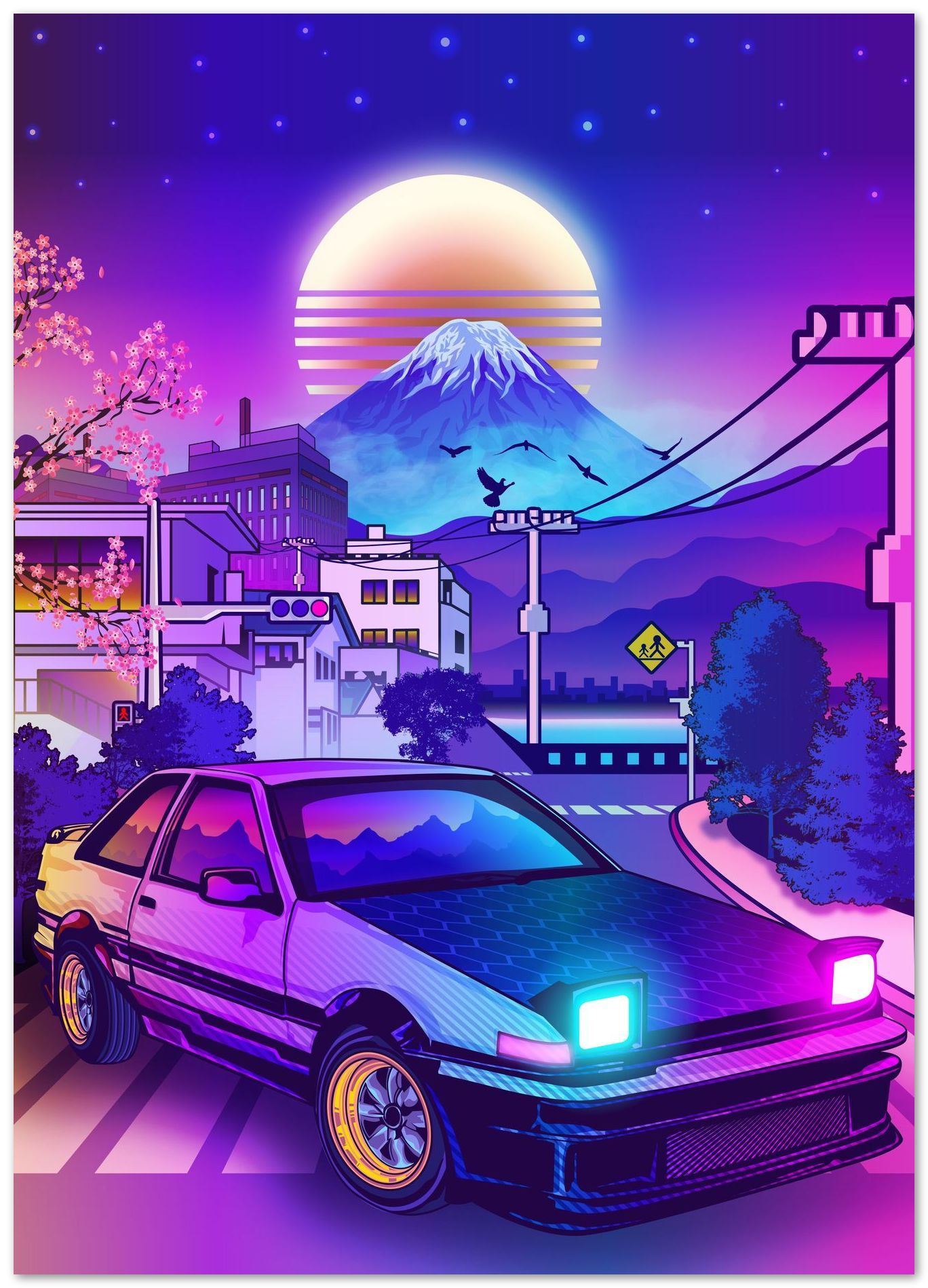 Toyota AE86 Initial D Synthwave