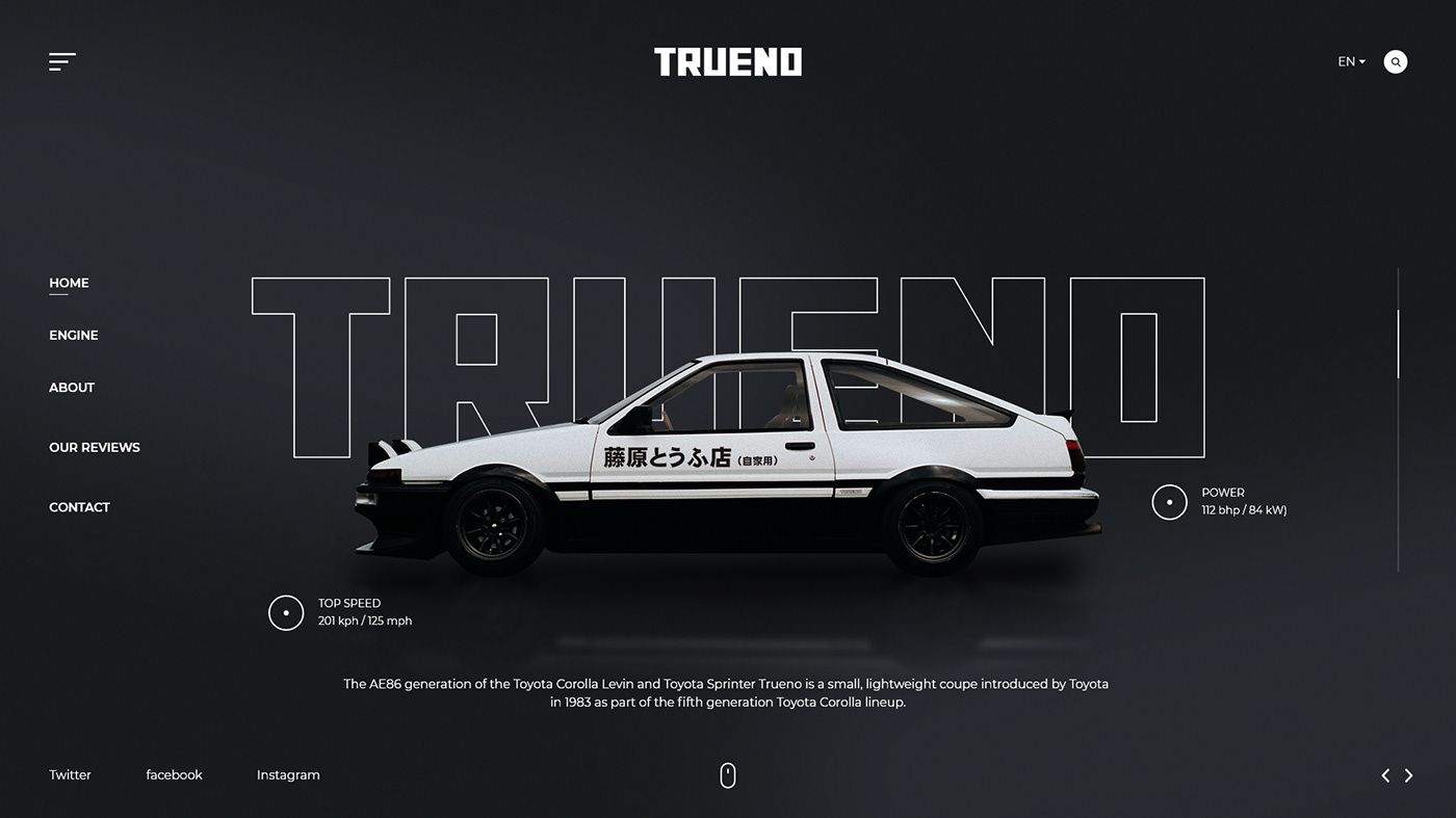 TOYOTA AE86 LANDING PAGE