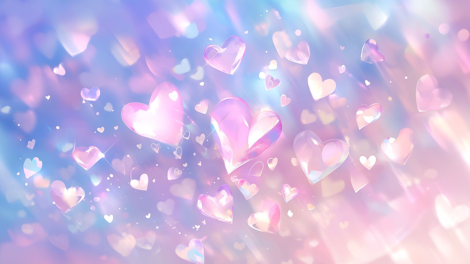 Free Crystal Hearts Aura Blurred Pastel