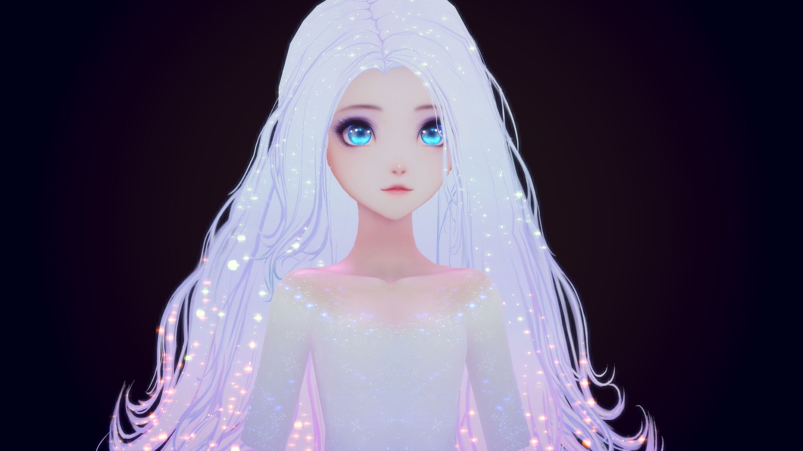 A cartoon character with long white hair - Elsa