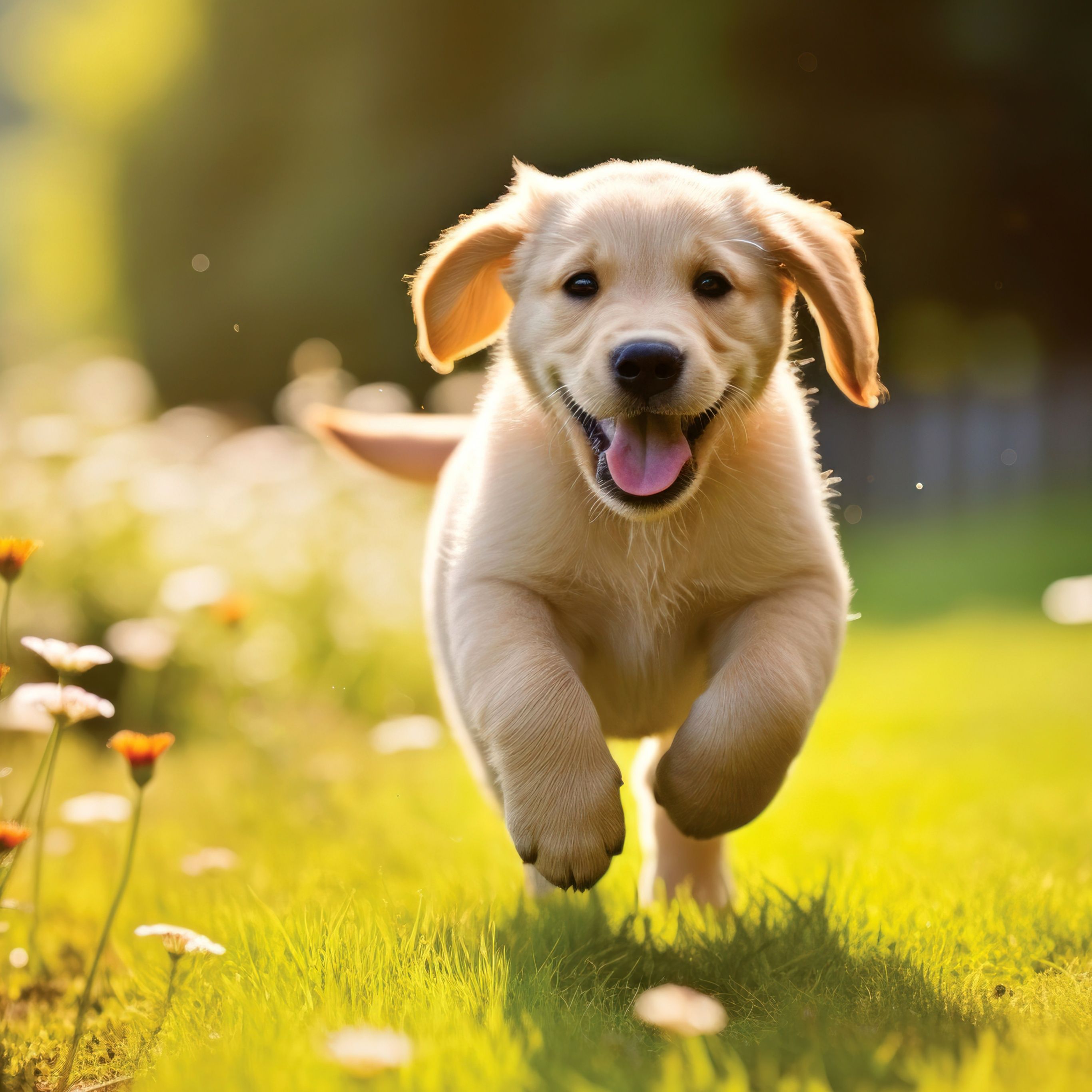 Cute puppy Wallpaper 4K, Running