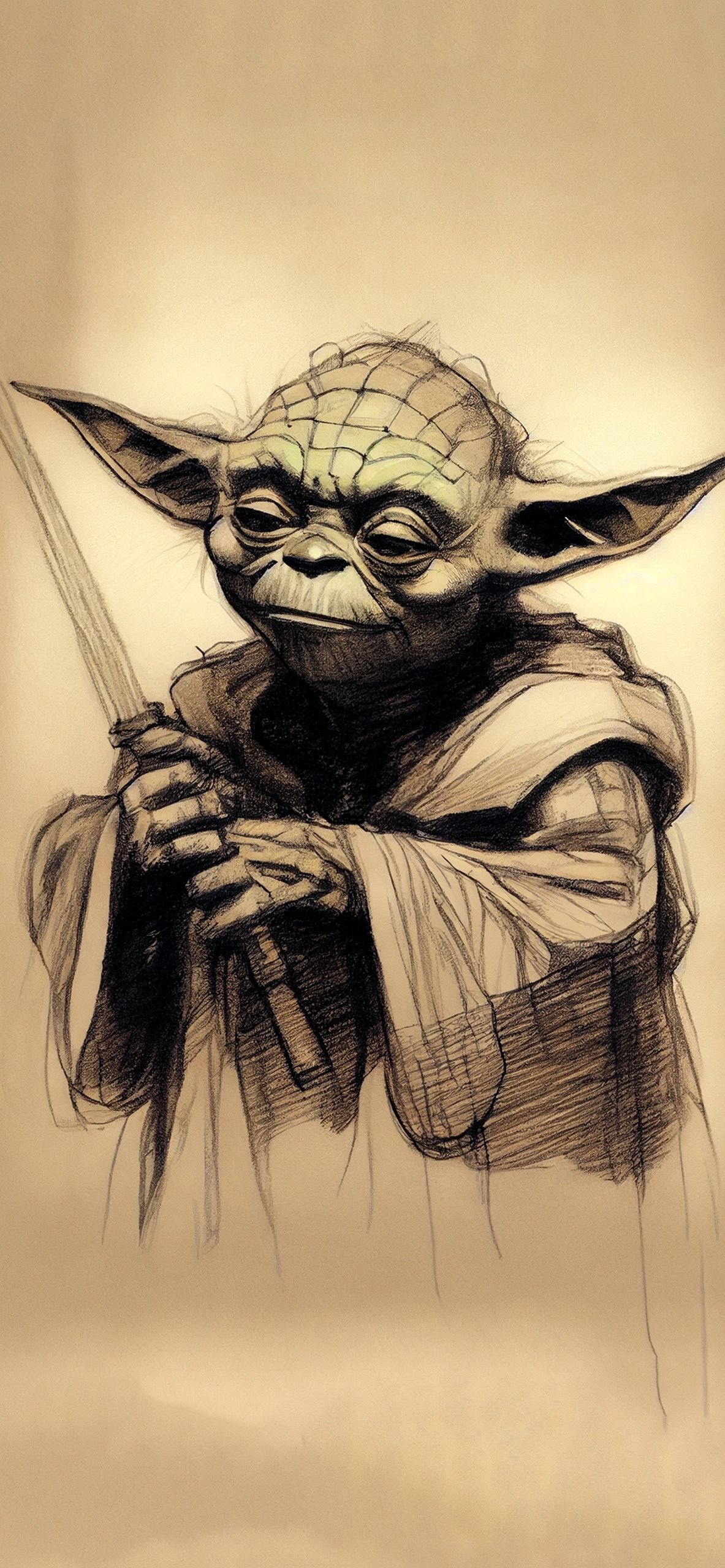 Star Wars Yoda Sketch Wallpaper