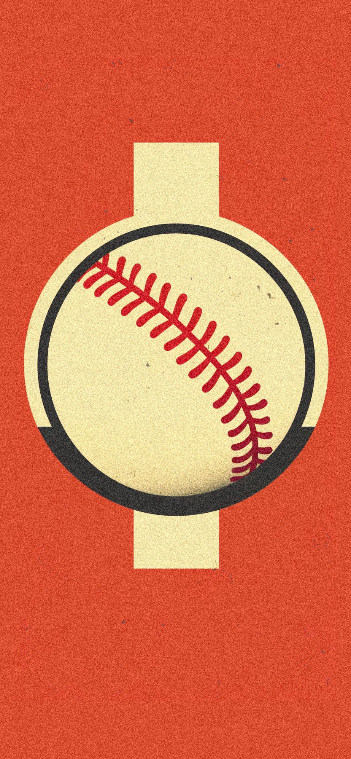 Baseball Retro Red Wallpaper