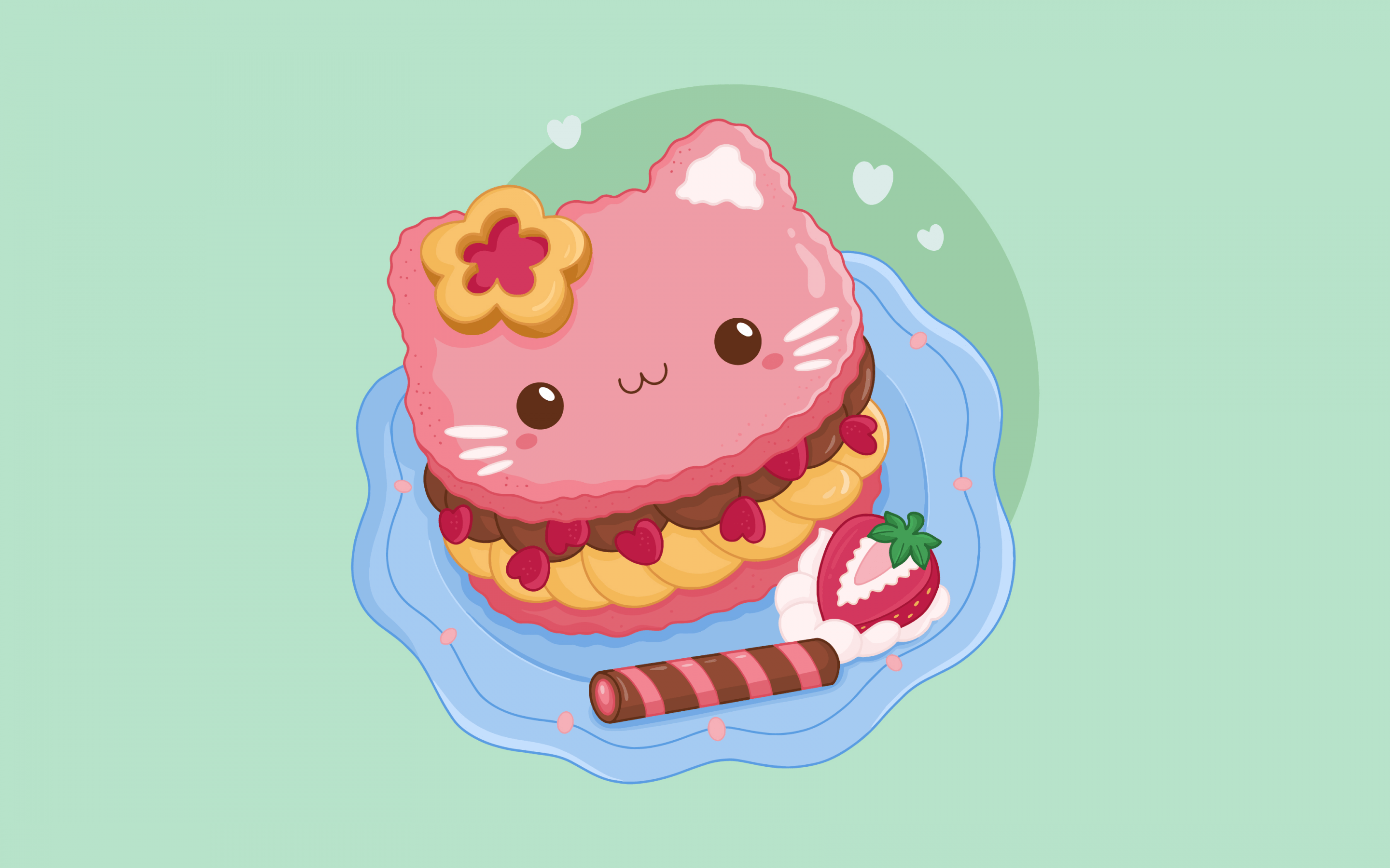 Wallpaper 4K, Kawaii food, Kawaii cupcake