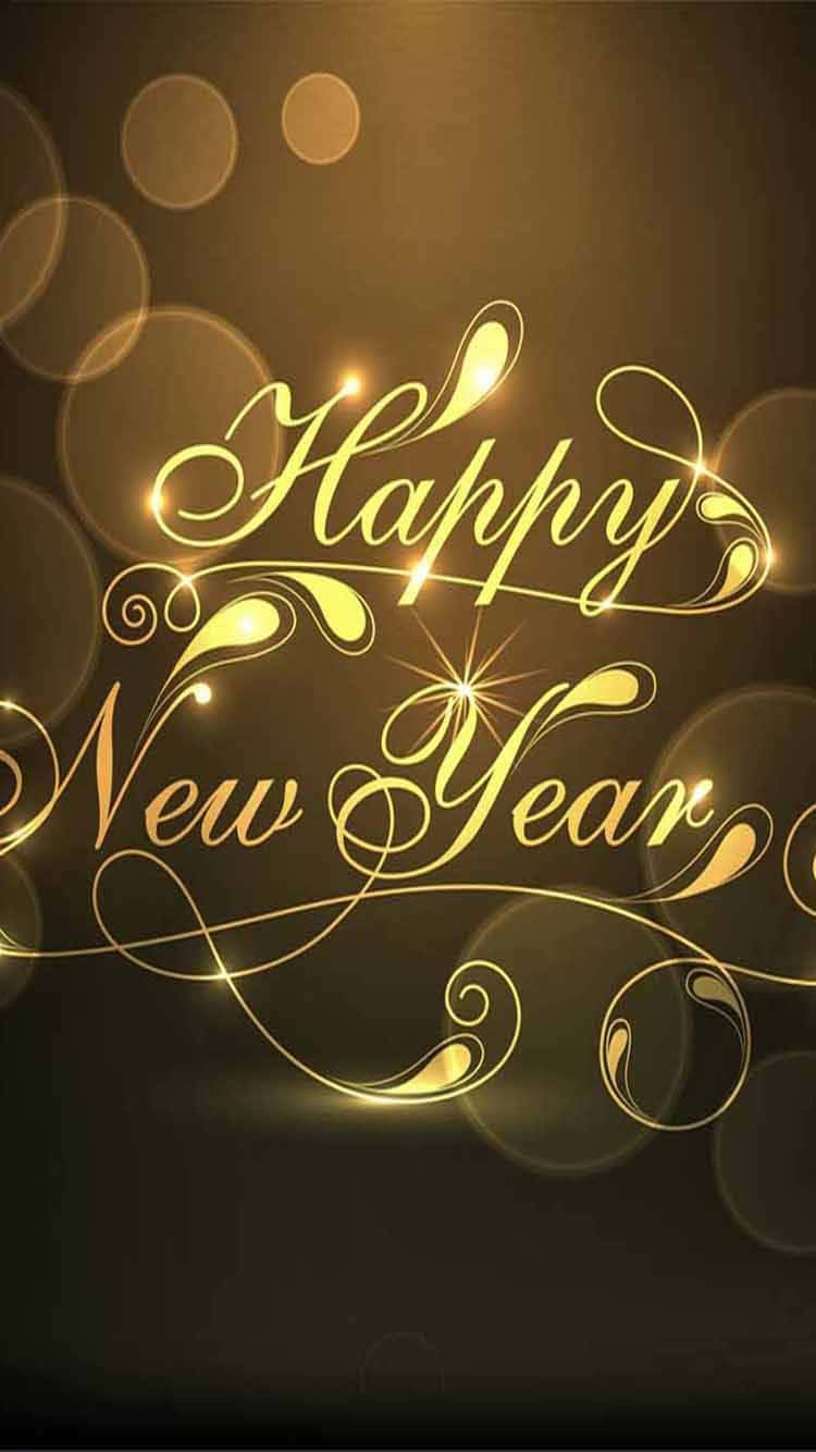 Download New Year iPhone Greeting Gold