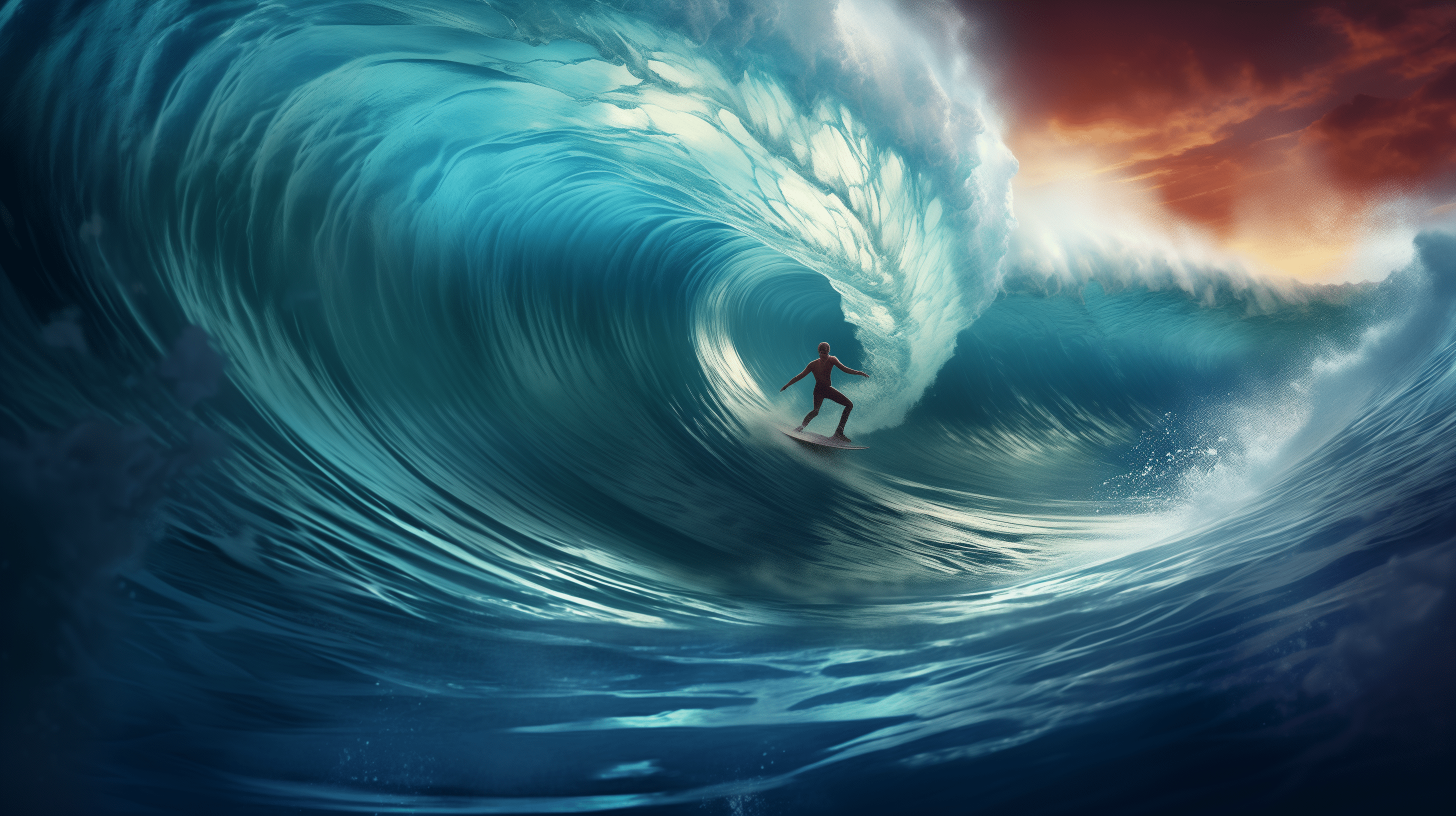 Epic Surfer Ride Surfing Wallpaper