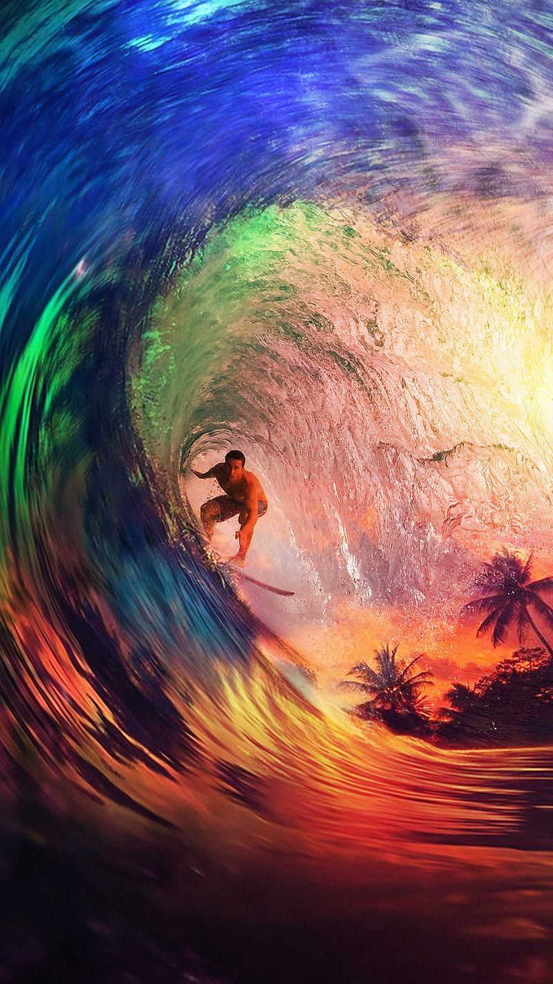 Colorful surf, colors, ocean, sport